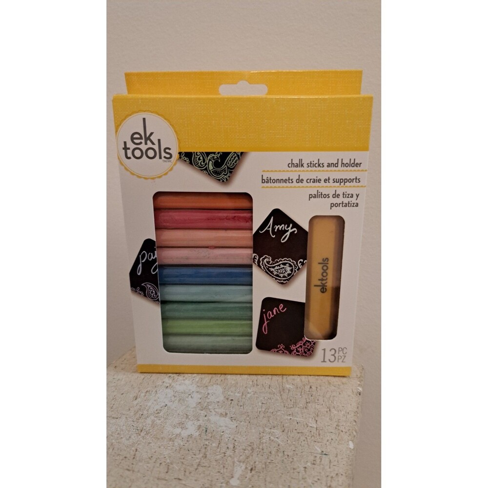 Ek Tools 12 Chalk Sticks & Holder New In Box